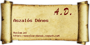 Aszalós Dénes névjegykártya