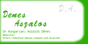 denes aszalos business card