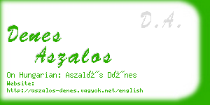 denes aszalos business card